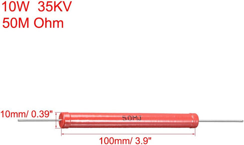 uxcell 10W Power Rating 50M Ohm High Voltage Glass Glaze Electric Film Resistor