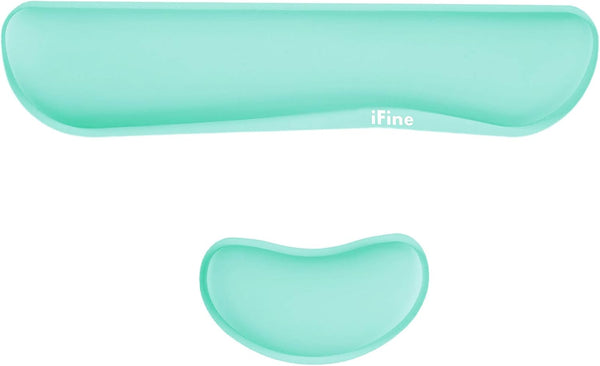 iFine Upgrade Cleanable PU Leather Keyboard Wrist Rest Pad & Mouse Cushion for School, Home, Office, Comfortable
