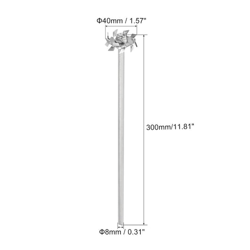 MECCANIXITY 304 Stainless Steel Stirring Rod 11.81" Length Dispersion Machine Stir Sticks with 1.57" ID Dispersion Disc for Laboratory, Industrial