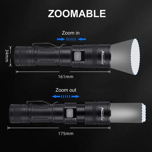 X37 4 ALONEFIRE Multicolor LED Flashlight Color Change White Blue Green Red Light RGB USB Rechargeable Zoom Waterproof