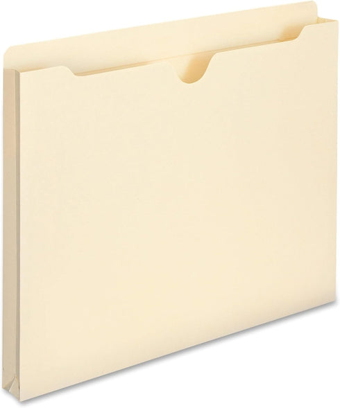 Smead File Jacket, Reinforced Straight-Cut Tab, 1" Expansion, Letter Size, Manila, 50 per Box