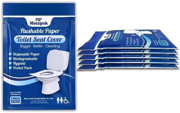 MP MOZZPAK Toilet Seat Covers Disposable (60 Pack) - XL Flushable Disposable Toilet Seat
