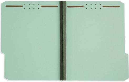 Blue Summit Fastener Folder, 2” Expansion, Letter Size, Gray/Green, 25 Pack