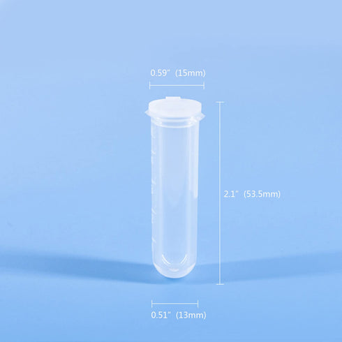 50 Pack 5ml Plastic Sample Vials, Test Tubes with Lids, Storage Container for Liquid Fragrance Beads