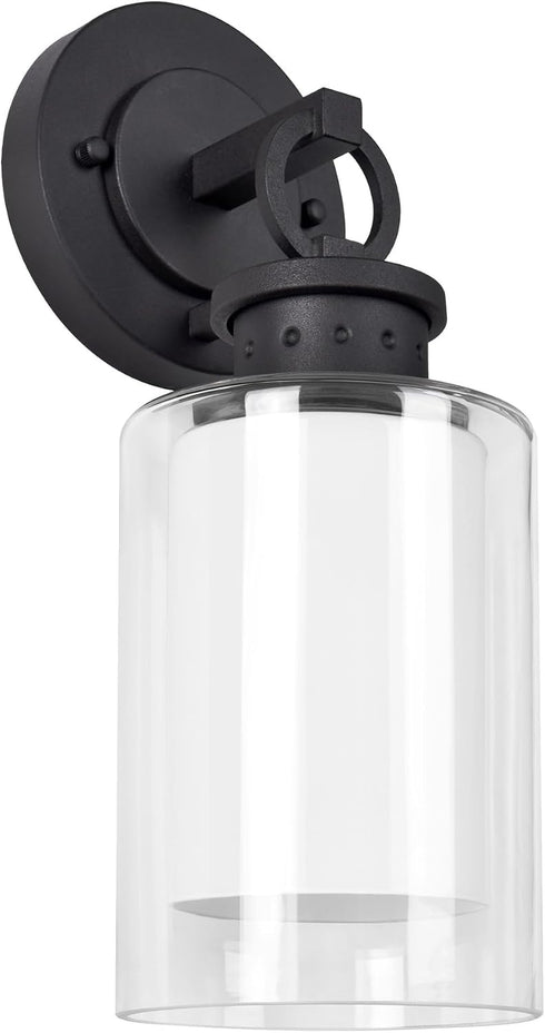 Design House 589010-BLK Hansen Modern Contemporary 1-Light Indoor/Outdoor Dimmable Wall Light with
