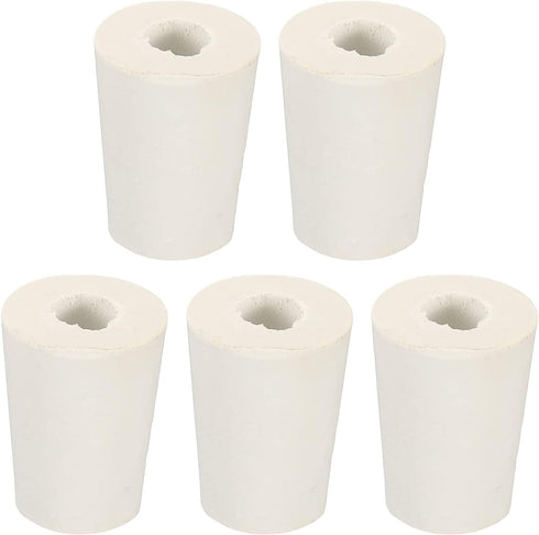 MECCANIXITY 5 Pieces Rubber Tapered Plug, 15mm to 20mm with Hole Test Tubes Bungs Stopper