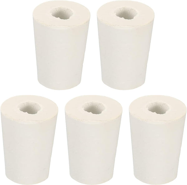 MECCANIXITY 5 Pieces Rubber Tapered Plug, 15mm to 20mm with Hole Test Tubes Bungs Stopper