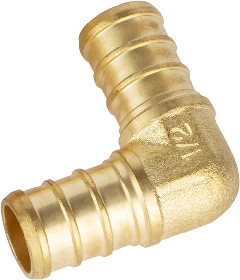 ISPINNER PEX Fittings, 1/2 inch Straight Coupling (6pcs), Degree Elbow (6pcs), PEX Tee (4pcs), Brass Barb Crimp Fittings