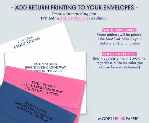 Set, Modern Pink Paper Personalized Floral Stationery Personalized stationary for Women, Your Choice of Colors