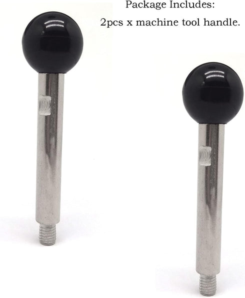 NGe 2pcs Machine Tool Handle with Ball Knob, Threaded Revolving Handle for Machine Tool Accessory