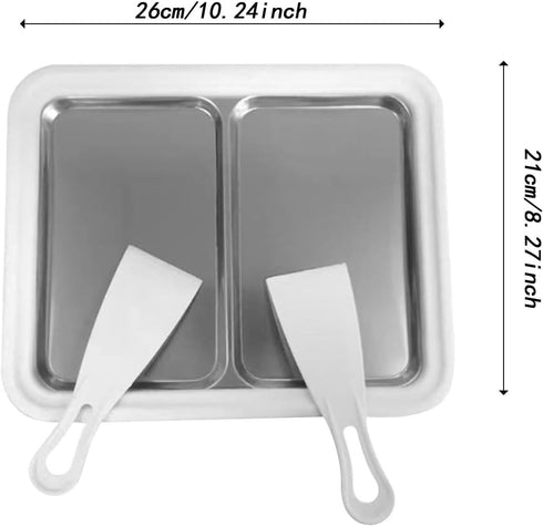 SiaBiced Frozen Instant Cream Maker Roll Ice Cream Maker Homemade Stainless Steel Yogurts Machine Cold Pan Plate