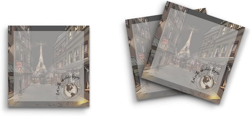 Butler in the Home Sticky Notes, 12 Pack, 3"x3", 50 Sheets Per Pad, And So The Adventure Begins Paris Memo Pads