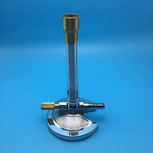 Lab Bunsen Burner with Air & Gas Adjustment, Flame Stabilizer for Natural Gas & Propane