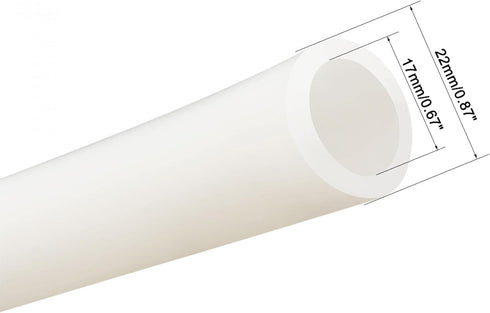 uxcell Silicone Tube, 17mm ID x 22mm OD, 3.3' Flexible Silicone Rubber Tubing, White for Pump Transfer
