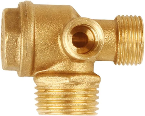 3-Port Brass Check Valve M10*1 x G3/8 Male x G1/2 Male Threaded Pneumatic Air Compressor Valve