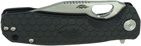 8Cr13MoV 3.63" Honey Badger Knives Large Clip Point Folding Pocket Knife - Steel, Blade, Black FRN Handle - Ball