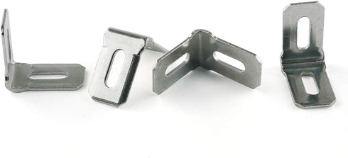 E-outstanding 20pcs 90 40pcs M4x16mm Degrees L Shape Metal Corner Bracket White with Plastic Cover and Screws Hardware
