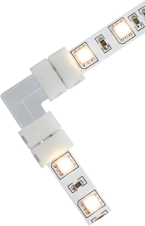 10pcs Pack 2 90 10mm 5050 5630 LightingWill L Shape Solderless Snap Down Pin LED Strip Connector for Right Angle Corner