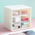Mini Desk Organizer Plastic Countertop Jewelry Storage Box with 6 Drawers for Home School Office Bathroom, 1 Piece (White) by Teensery