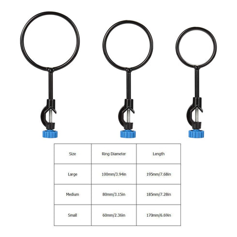 StonyLab Support Retort Ring Set, 3 Pieces Iron Lab Support Ring with Boss Head in Diameter 60mm 80mm 100mm for Laboratory Experiment, Sturdy Corrosion Resistant