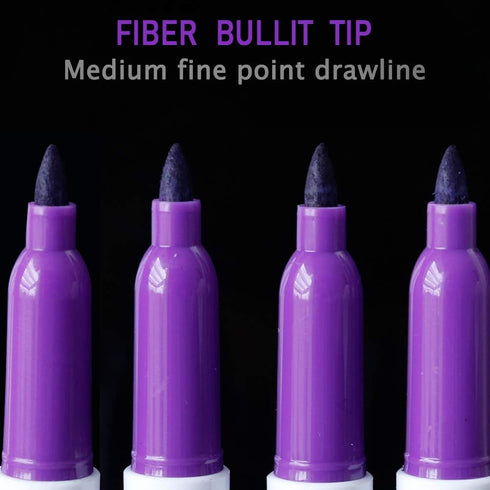Volcanics Purple Dry Erase Markers, Low Odor Fine Whiteboard Markers, Box of 12