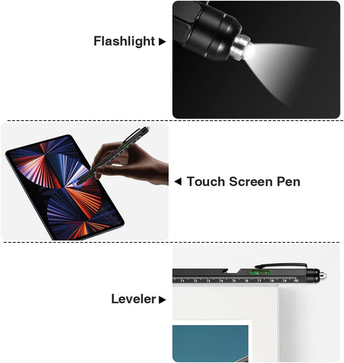 Mens Gifts Stocking Stuffers, 10 in 1 Multitool Pens, Fathers Day Gadgets for Office and Coworkers