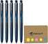 Signo RT1 Retractable Gel Ink Pen, 5-Pack Ultra Micro Point 0.28mm, Rubber Grip, Blue Black Ink, Sticky Notes Value Set