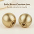 Alaviitsi 0.68 Inch 2 Pack, 1/4-27 Brass Lamp Finial Golden Ball Thread Solid Brass Lamp Knob Topper for Vintage Table