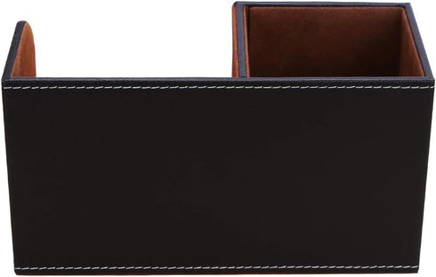 KINGFOM Desk Organizer - Multi-function Office Supplies Caddy in Brown Pu Leather