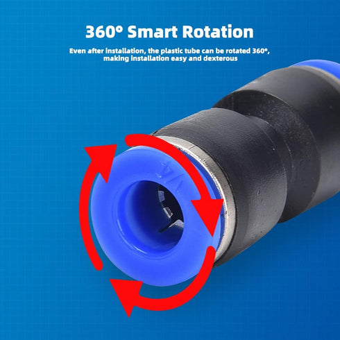 40Pcs Quick Connect Air Hose Fittings 1/4 inch OD, Pneumatic Push to Connect Fittings Kit for 1/4 inch Tube