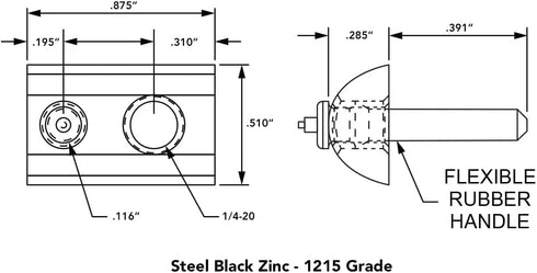 8020, 3283, 15 Series, 1/4-20 Steel Roll in T-Nut with Flex Handle - T Slot Accessories (10 Pack)