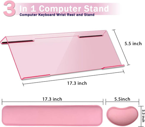 Set Computer Keyboard Wrist Rest Stand for Desktop, Keyboard Holder Easy Typing with Wrist Pad for Office, Home, School