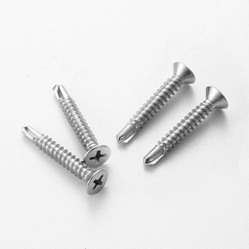#14 x 1-3/4" (40 Pack) Flat Head Sheet Metal Screws, Self-Tapping Phillips Head Self Drilling Screws