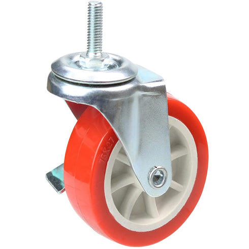 Heavy Duty Caster Wheels, Threaded Stem Casters, No Noise Swivel Locking Castor Wheels for Furniture