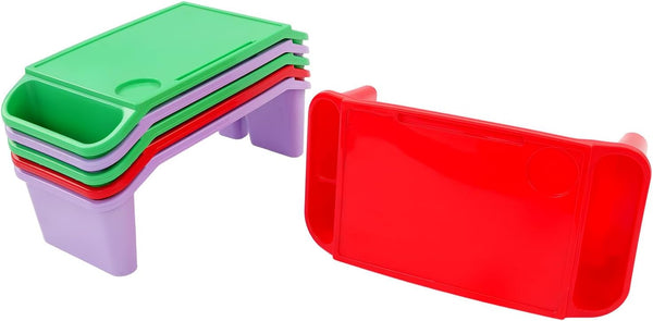 LIWBYYG 6 Pcs Kids Lap Desk Tray, Plastic Breakfast Lap Desk Trays with