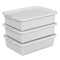 Drephia 3 Packs 15 L Plastic Bus Box with Lids, Commercial Dish Tub,