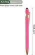 YOKIVE 12 Pcs Ballpoint Pen with Stylus Tip, 2 in 1 Black Ink Metal Stylus Pen for Touch Screens (Rose Red)