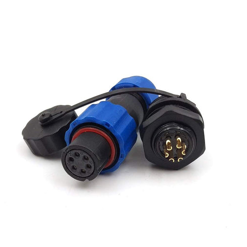 SD13 6PIN Waterproof Power Connector, High Voltage Circular Electrical Power Connector Plug (Female)-Socket (Male)