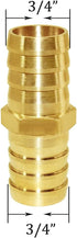 Joywayus 3/4" ID Hose Barb Fitting, Hex Union Brass Adapter for Water/Fuel/Air (Pack of 5)