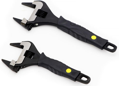Extra Slim Jaw 6-Inch Adjustable Wrench, Large 1.34-Inch Jaw Opening for Tight Spaces