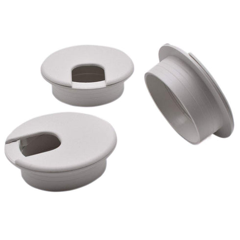 3 Pack 2 inch(50mm) White Desk Hole Cover Grommet - ABS Plastic Wire Organizers for Computer Desk Cabinet