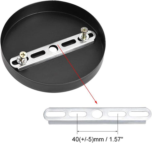120mm 4.7Inch 3Pcs uxcell Retro Light Canopy Kit Pendant Lighting Ceiling Plate Black