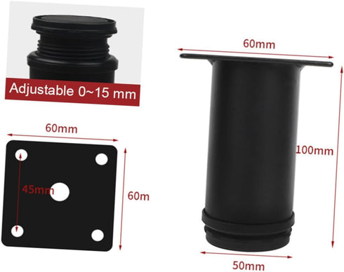 4pcs OSALADI Sturdy Stainless Steel Table Legs Easy Install for Sofa Desk Cabinet Bedside Table