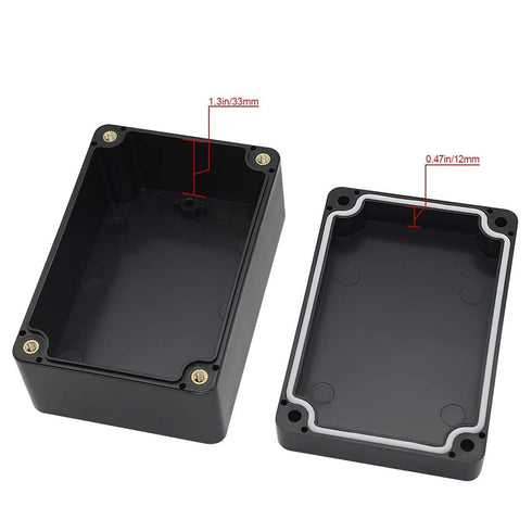 LeMotech Junction Box, IP65 Waterproof Project Box, Black Dustproof ABS Plastic Electrical Enclosure, 3.93x2.68x1.97