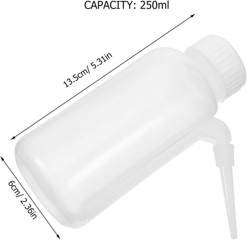 6pcs 250ml FOMIYES Translucent Polyethylene Wide Mouth Wash Bottles Laboratory Squirt Bottles for Chemical Reagent