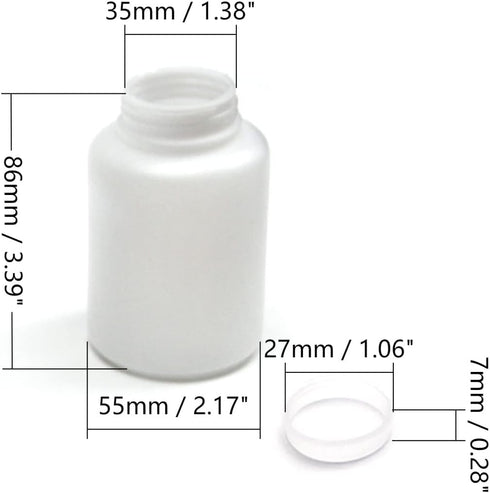 Othmro 5Pcs 150ml Plastic Bottle Lab Cylindrical Chemical Reagent Polyethylene Wide Mouth Liquid Solid Sample Sealing