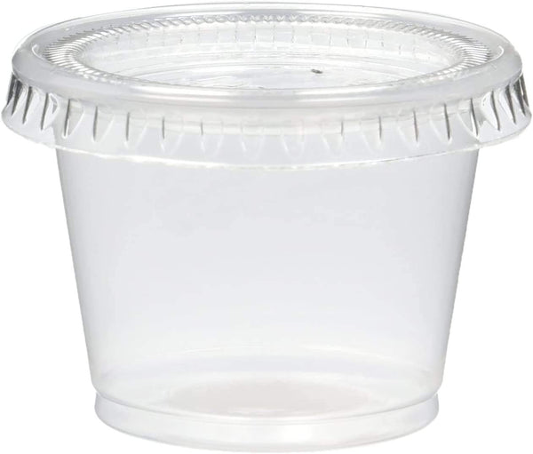 Plastic Disposable Portion Cups, Jello Shot Cup, 4 OUNCE, Package of 50 Cups with Lids