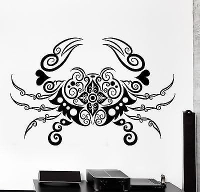 Wallstickers4you Wall Decal Crab Sea Lake Ornament Tribal Mural Vinyl Decal (z3199) Dark