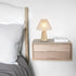 Tiiyee Small Table Lamp, Pleated Table Lamp Bedside Night Lamp with Rattan Base Fabric Pleated Lampshade Vintage Design