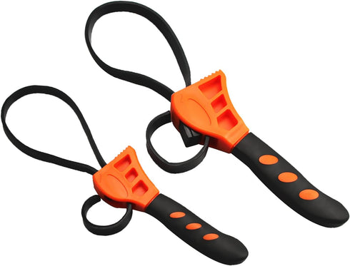 2Pcs Oil Filter Wrench Set, Car Repair Tools and Jar Openers for Mechanics and Plumbers (Orange)